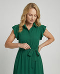 Damen Midikleid elegant mit Stehkragen