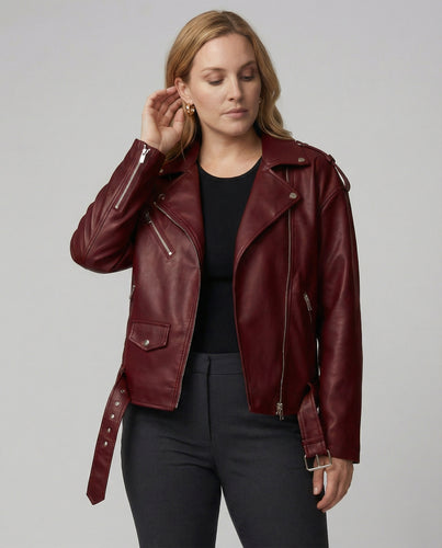Damen Bikerjacke mit Reißverschlussdetails