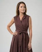 Damen Wickelkleid mit Kragen knielang