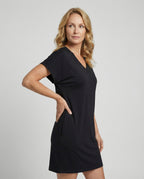 Freizeitkleid Damen mit V-Ausschnitt