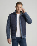 Herren Hybridjacke mit Kunstleder-Elementen