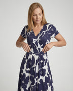 Damen Wickelkleid Jersey Freizeitkleid