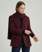 Damen elegante Blazerjacke mit abnehmbarem Schal