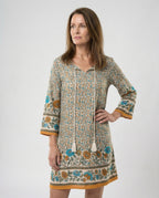 Kurzes Tunika Kleid Damen Floral