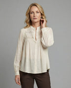 Baumwoll Bluse Damen mit Stickerei