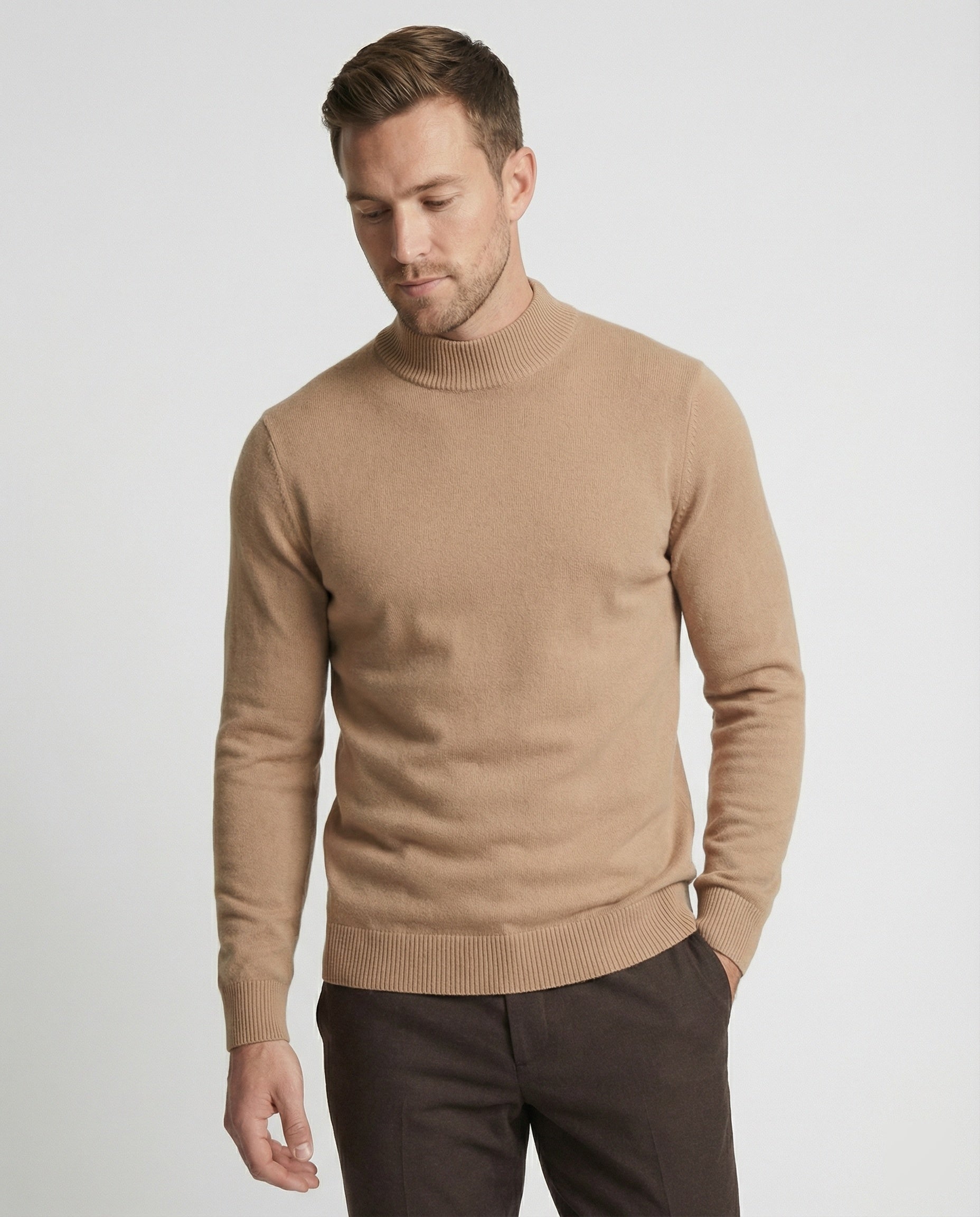 Herren Strickpullover mit Stehkragen