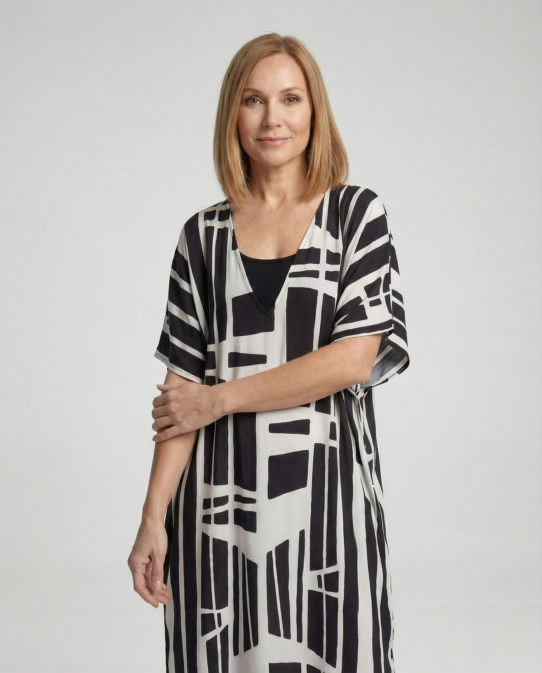 Damen Strandkleid Kimono mit Gürtel