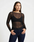 R&B | Langärmeliges Mesh-Top
