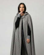 Damen modern geschnittener Umhang mit Kapuze R&B