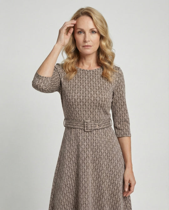 Damen Midikleid A-Linie elegant