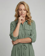 Damen Hemdblusenkleid mit Kordelzug