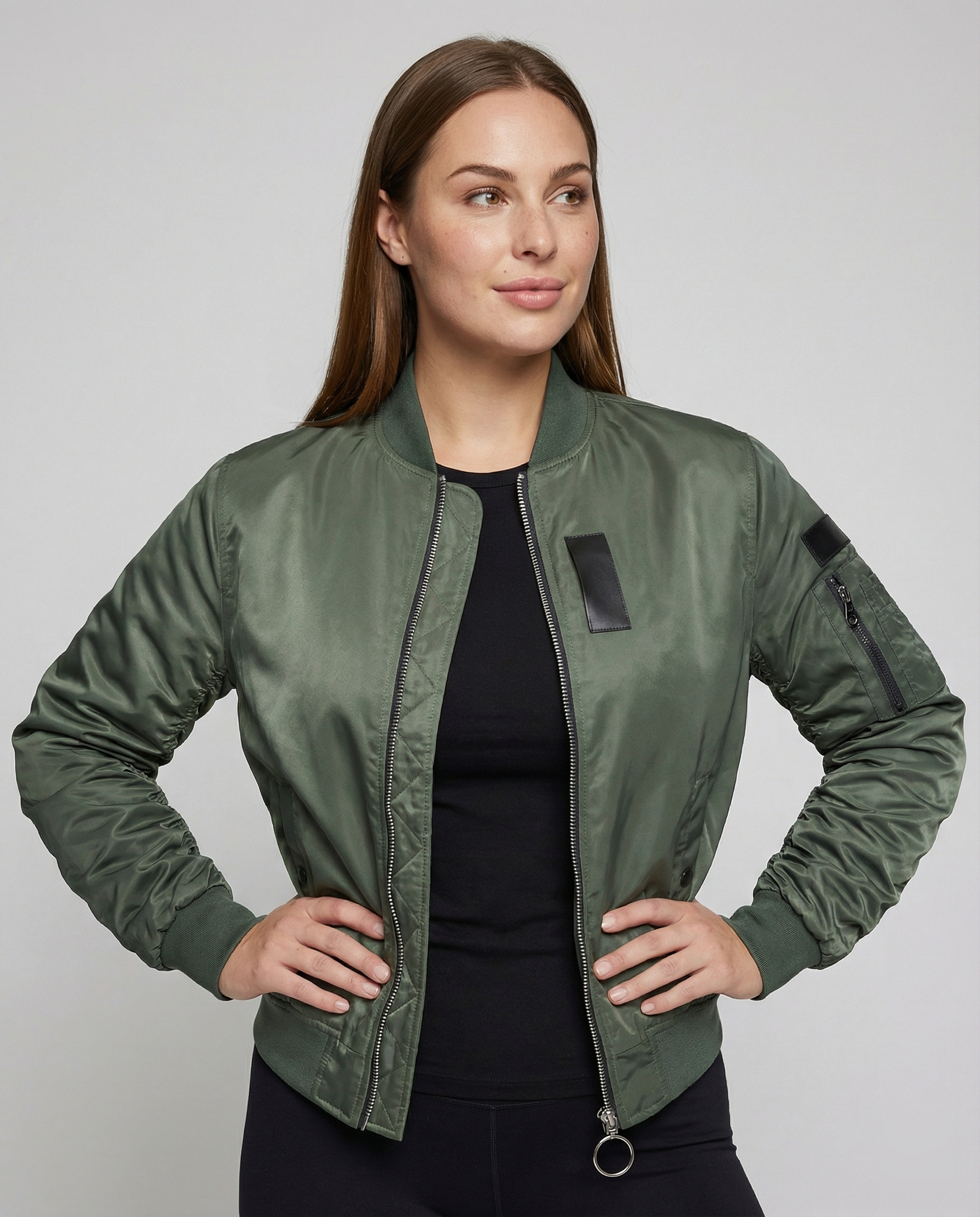 Übergangsjacke Damen sportlich als Bomberjacke mit Taschen