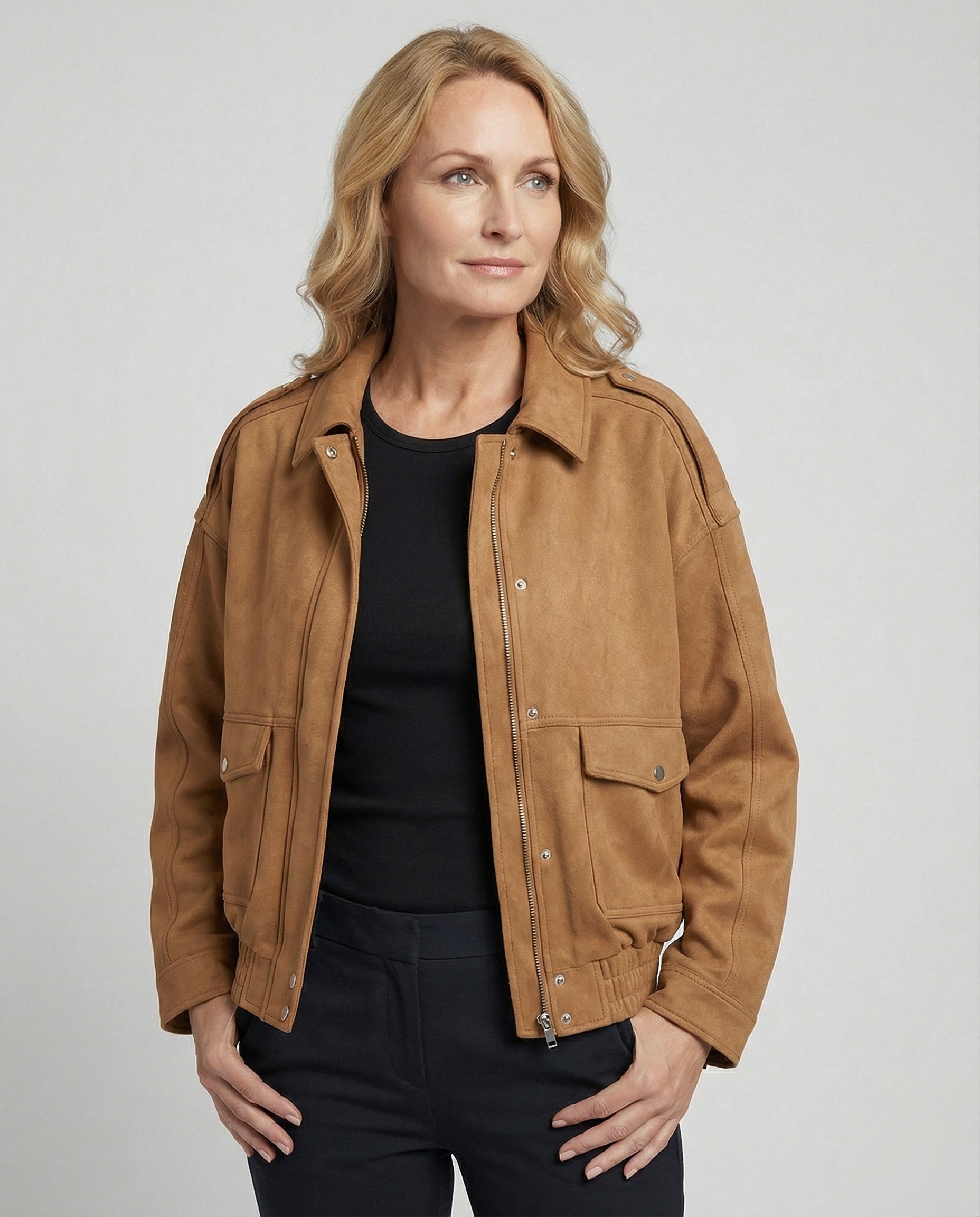 Freizeitkleidung Damen Wildleder Blouson