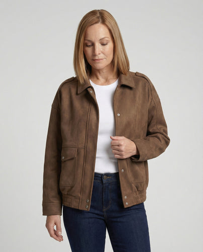 Freizeitkleidung Damen Velours Jacke Weit