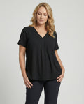 Tunika Bluse Damen mit V-Ausschnitt