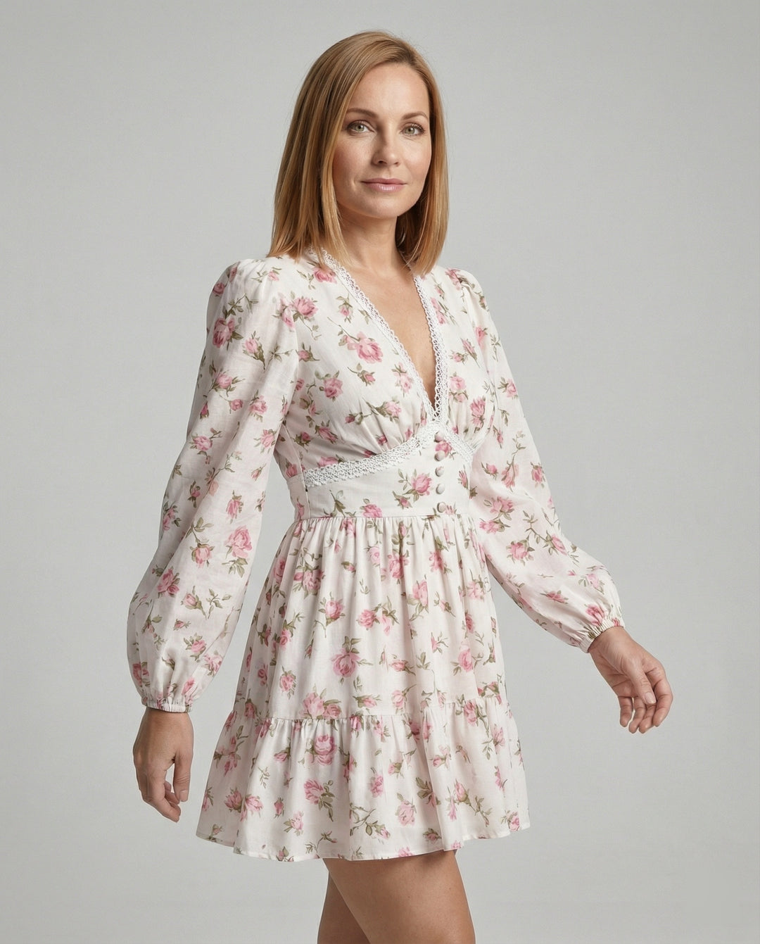 Chiffon Minikleid Mit Empire Schnitt Damen