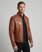 Herren Hochwertige Echtlederjacke