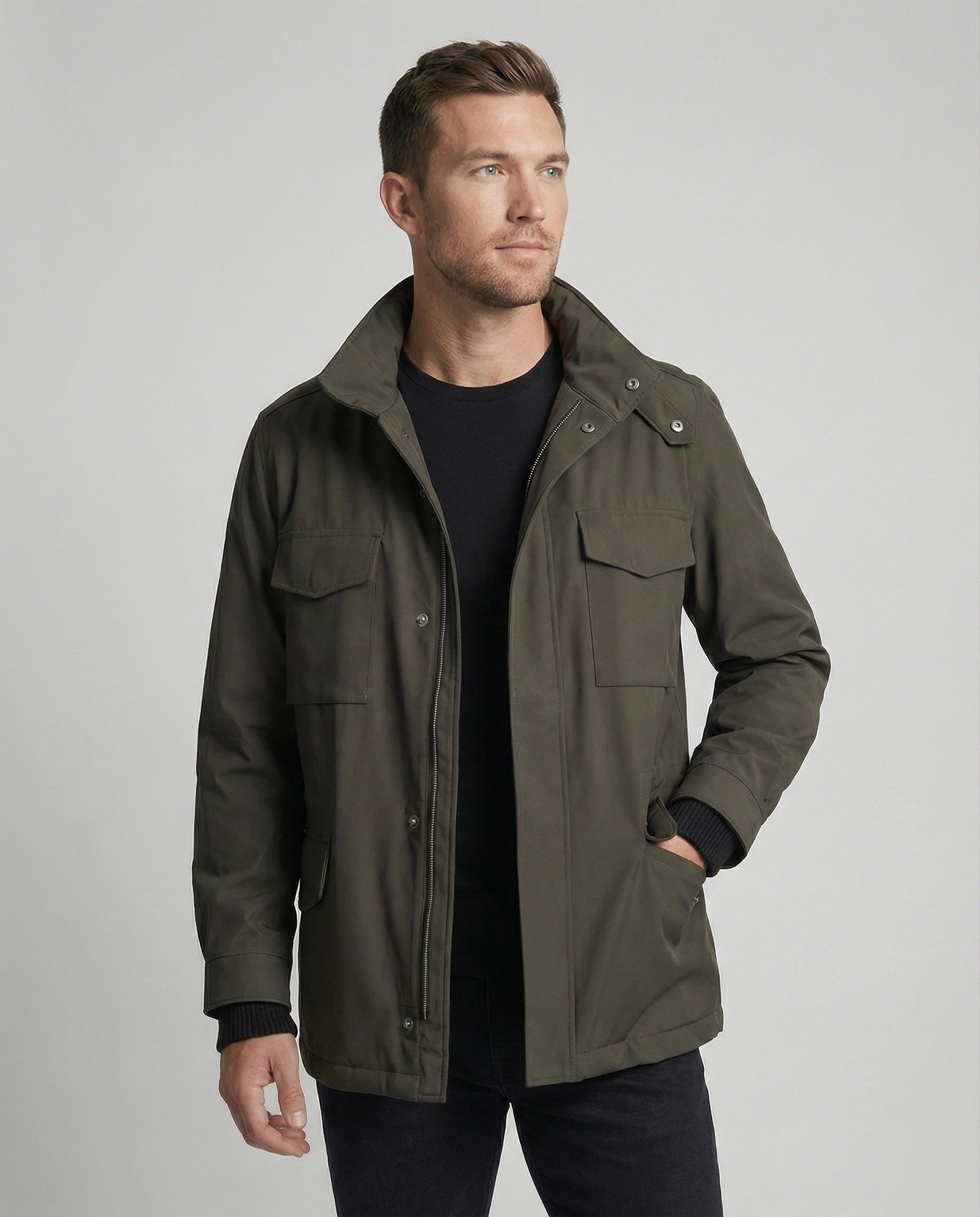 Herren Utility-Jacke mit hohem Kragen
