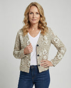 R&B | Cardigan mit 3d Spitzen Knopfverschluss Romantisch und Lässig