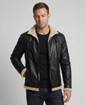 Herren Kunstlederjacke mit warmem Innenfutter