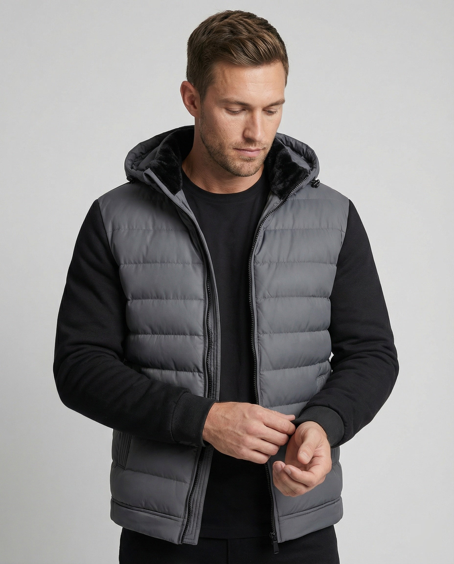 R&B | Wärme Kapuzen Herrenjacke