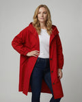 R&B | stilvolle lange Damenjacke mit Kapuze