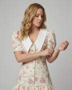 Damen Blumenkleid mit Puffärmeln