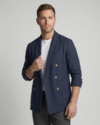 Herren Leichte Leinenjacke mit doppelter Knopfleiste