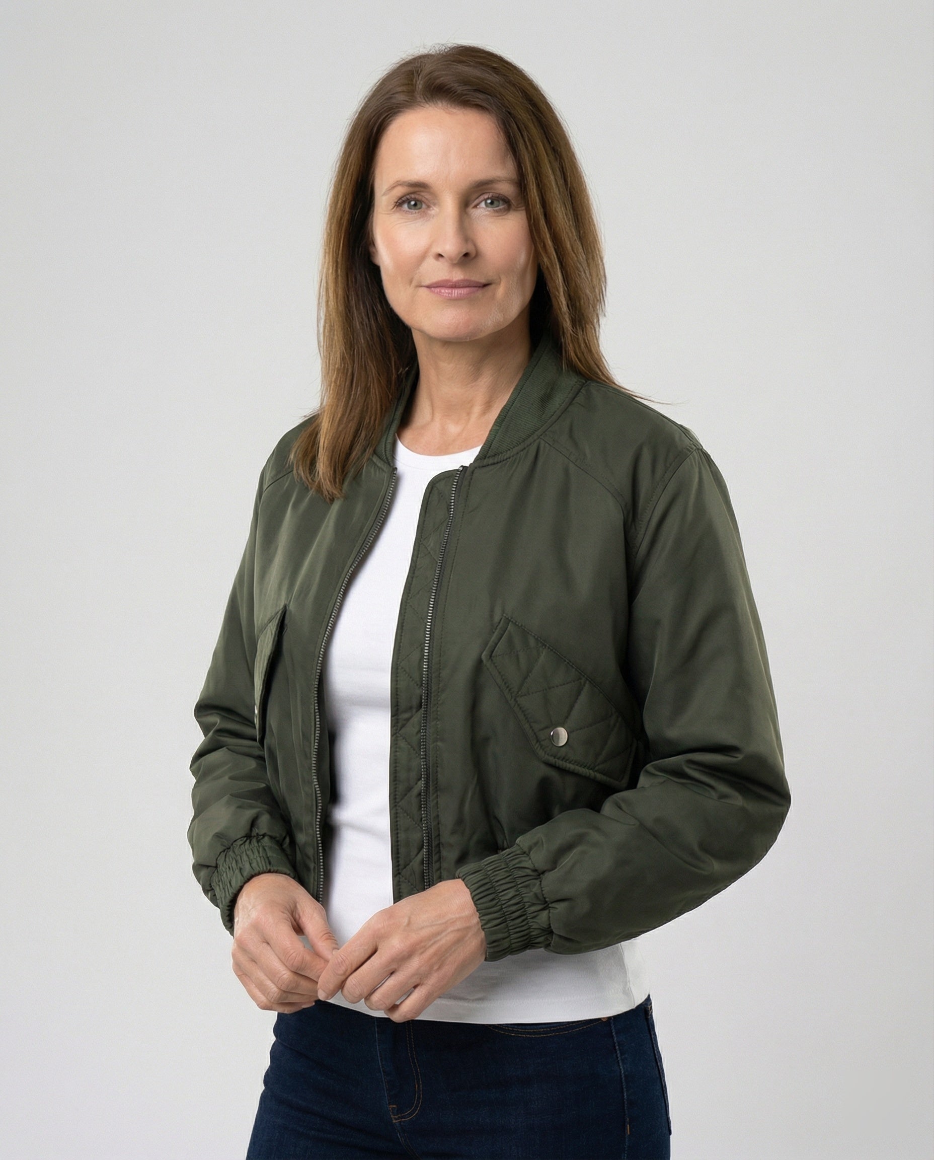 Damen Bomberjacke mit hohen Bündchen