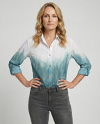 Leinenoptik Bluse Damen Floral
