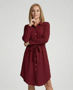 Freizeitkleid Damen knielang mit Knopfleiste