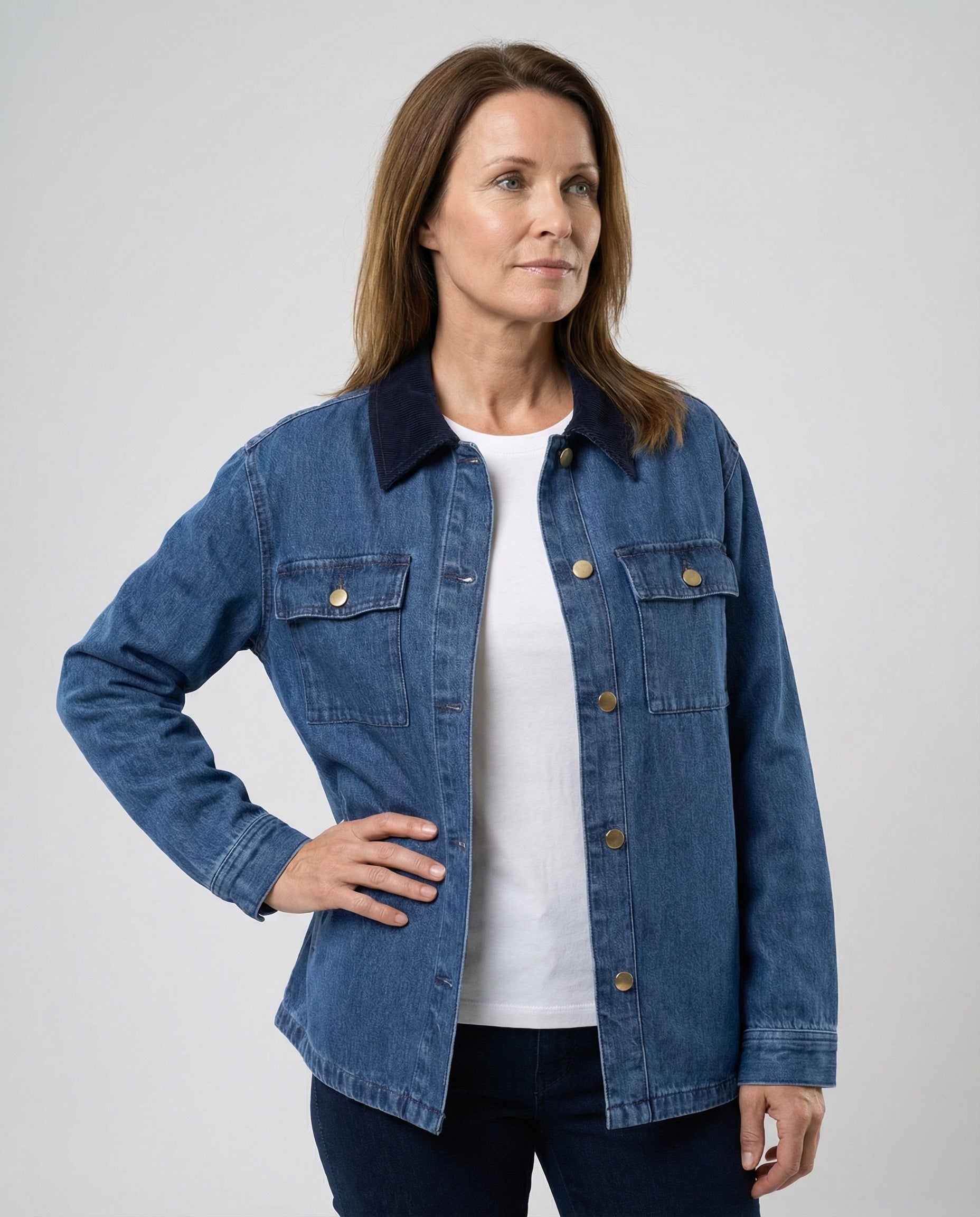Damen Denimjacke mit klassischen Brusttaschen