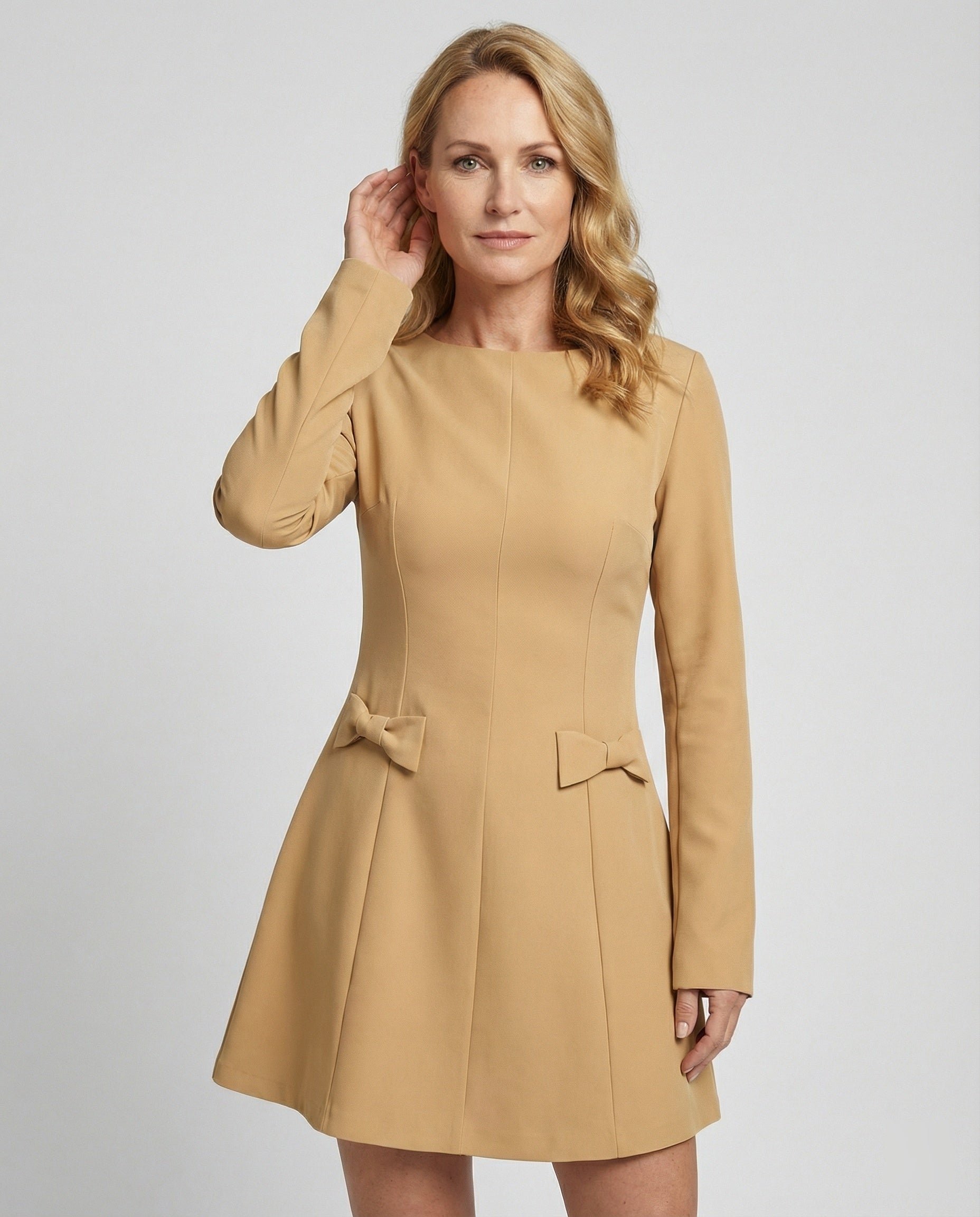 Damen A-Linie Minikleid aus Crepe