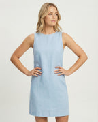 Damen Freizeitkleid Leinen A-Linie