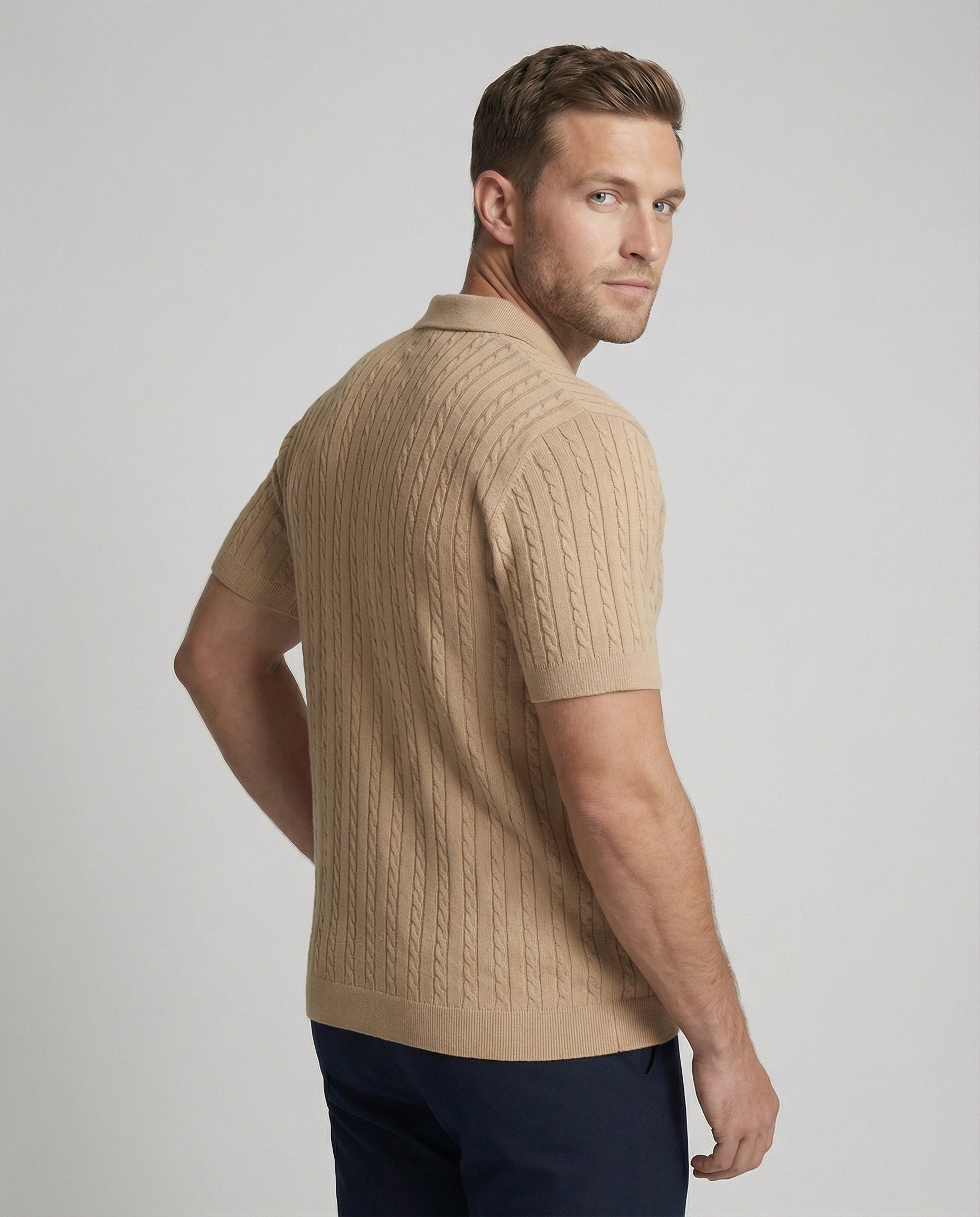 Herren Kurzarm-Strickhemd