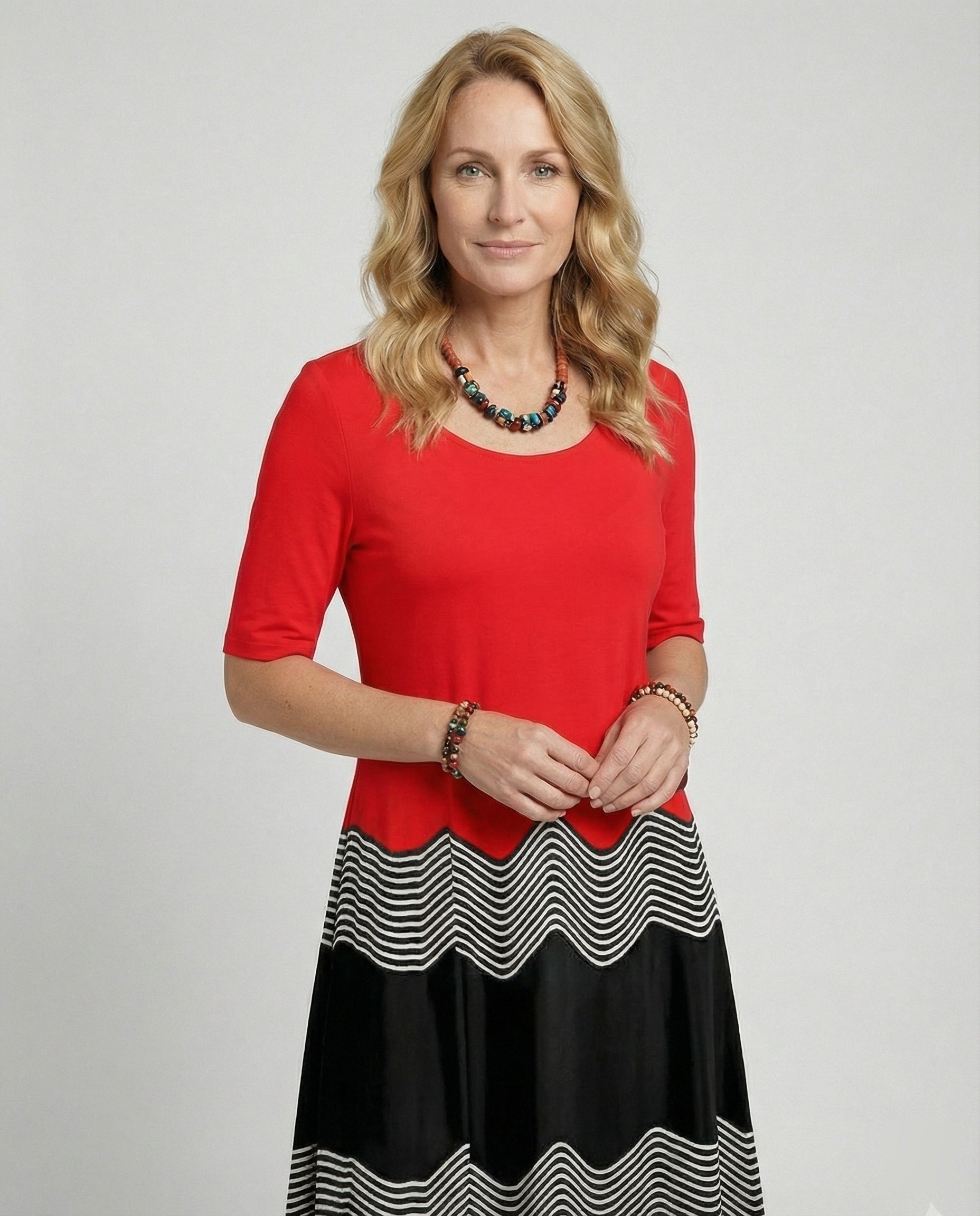 Damen Midikleid A-Linie Freizeitkleid