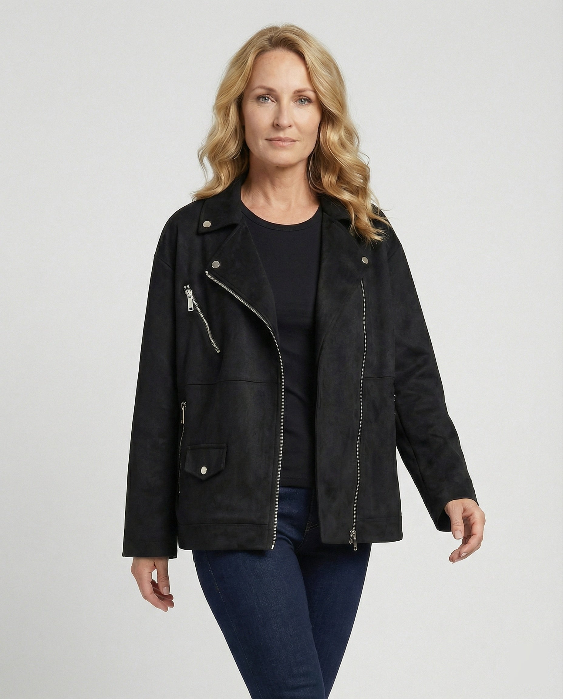 Braune Lederjacke Damen Velours