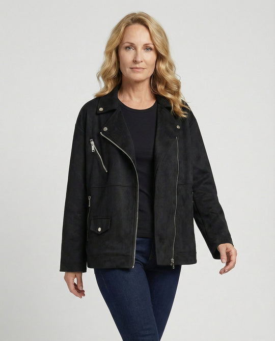 Braune Lederjacke Damen Velours