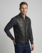 Herren Biker Lederweste