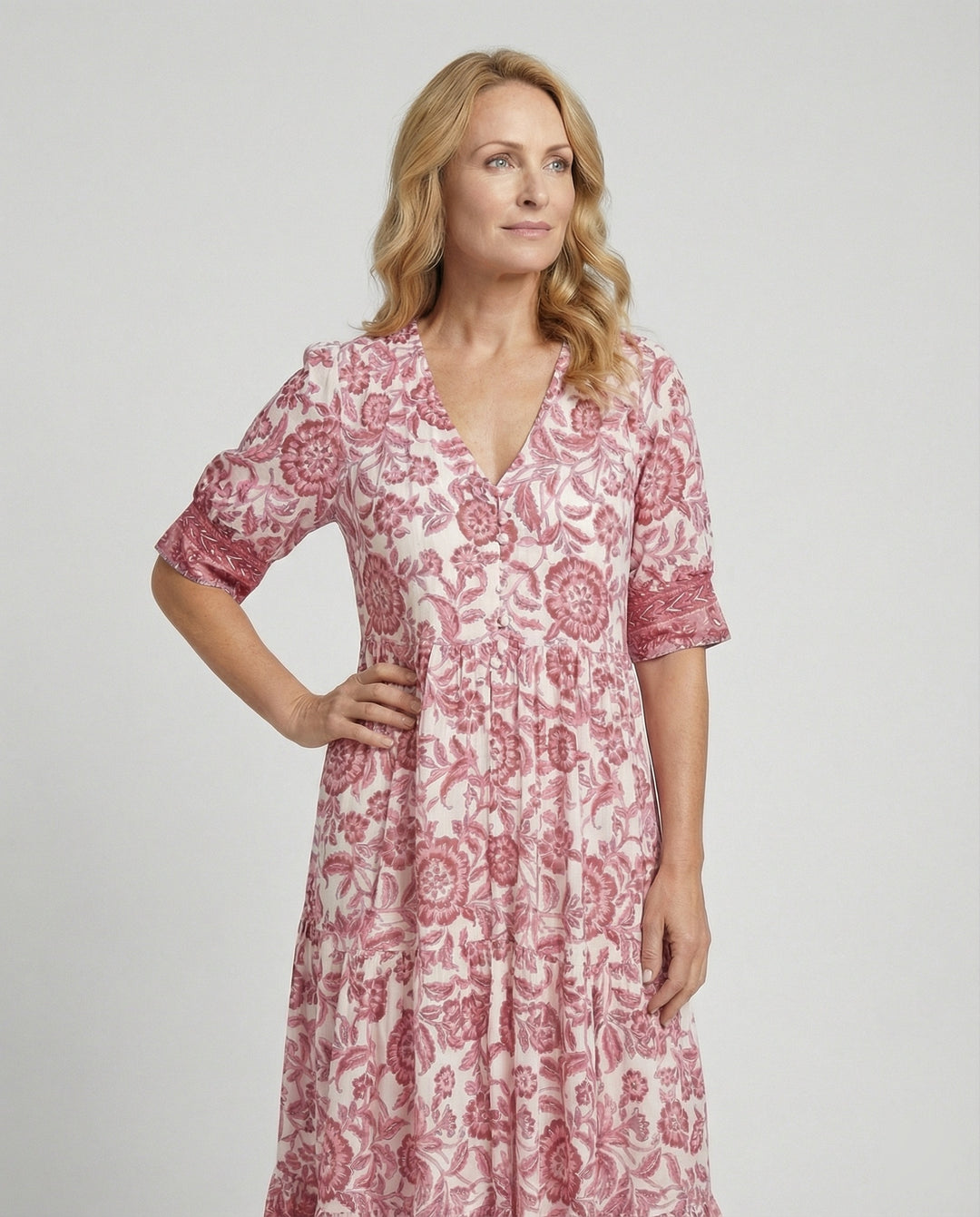 Damen Maxikleid mit Blumenmuster