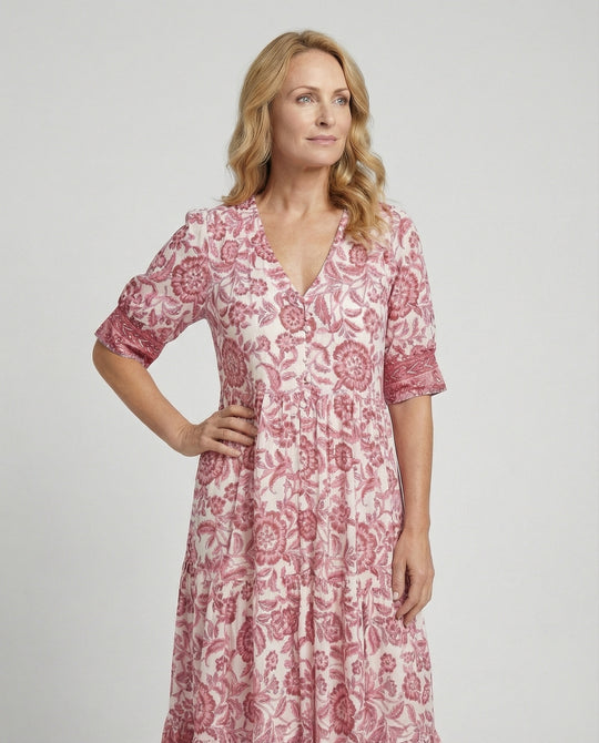 Damen Maxikleid mit Blumenmuster