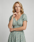 Damen Blumenkleid Sommer knielang