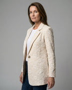 Damen Blazer Long Blumenjacquard elegant