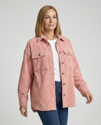 Damen Lässige Cordjacke mit Taschen