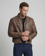 Herren Lederoptik Kurzjacke