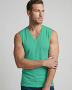 Herren ärmelloses V-Ausschnitt-Tanktop aus atmungsaktivem Stretchmaterial R&B