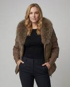 Steppjacke Damen mit luxuriösem Kunstfellkragen