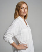 Damen Bluse mit Volantärmeln und V-Ausschnitt