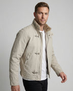 Herren Canvasjacke mit Teddykragen