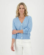 Strickjacke Damen flauschig mit Puffärmeln